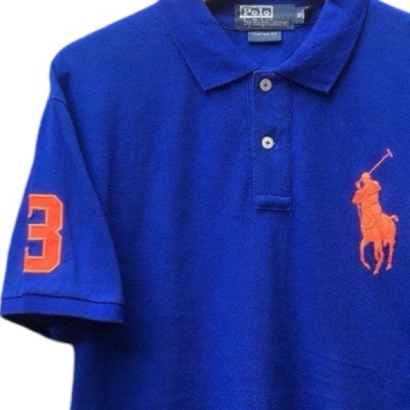 Polo Ralph Lauren Vintage Short Sleeve Shirt Embroidered Big Pony Blue Size XL - Picture 4 of 16